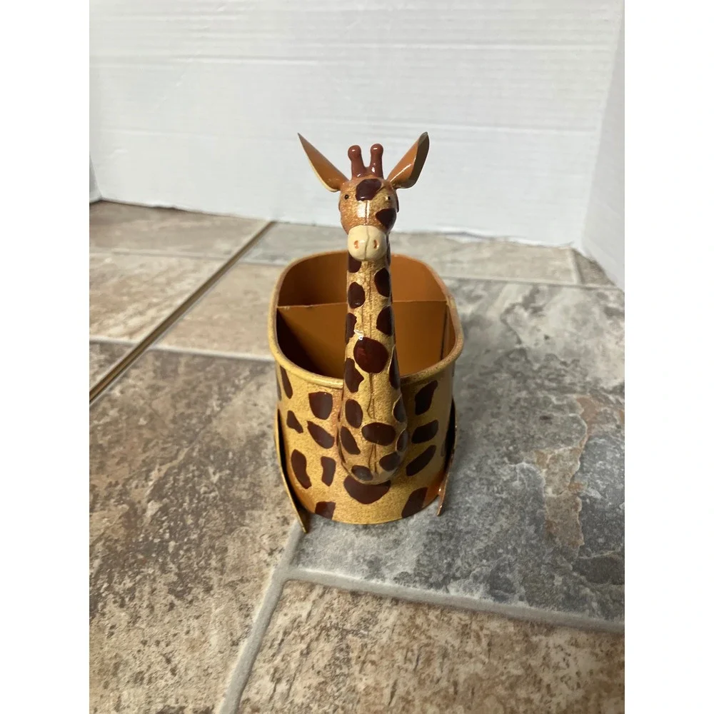 Metal Giraffe‎ Planter Pot Holder Organizer Desk Decor Safari Jungle